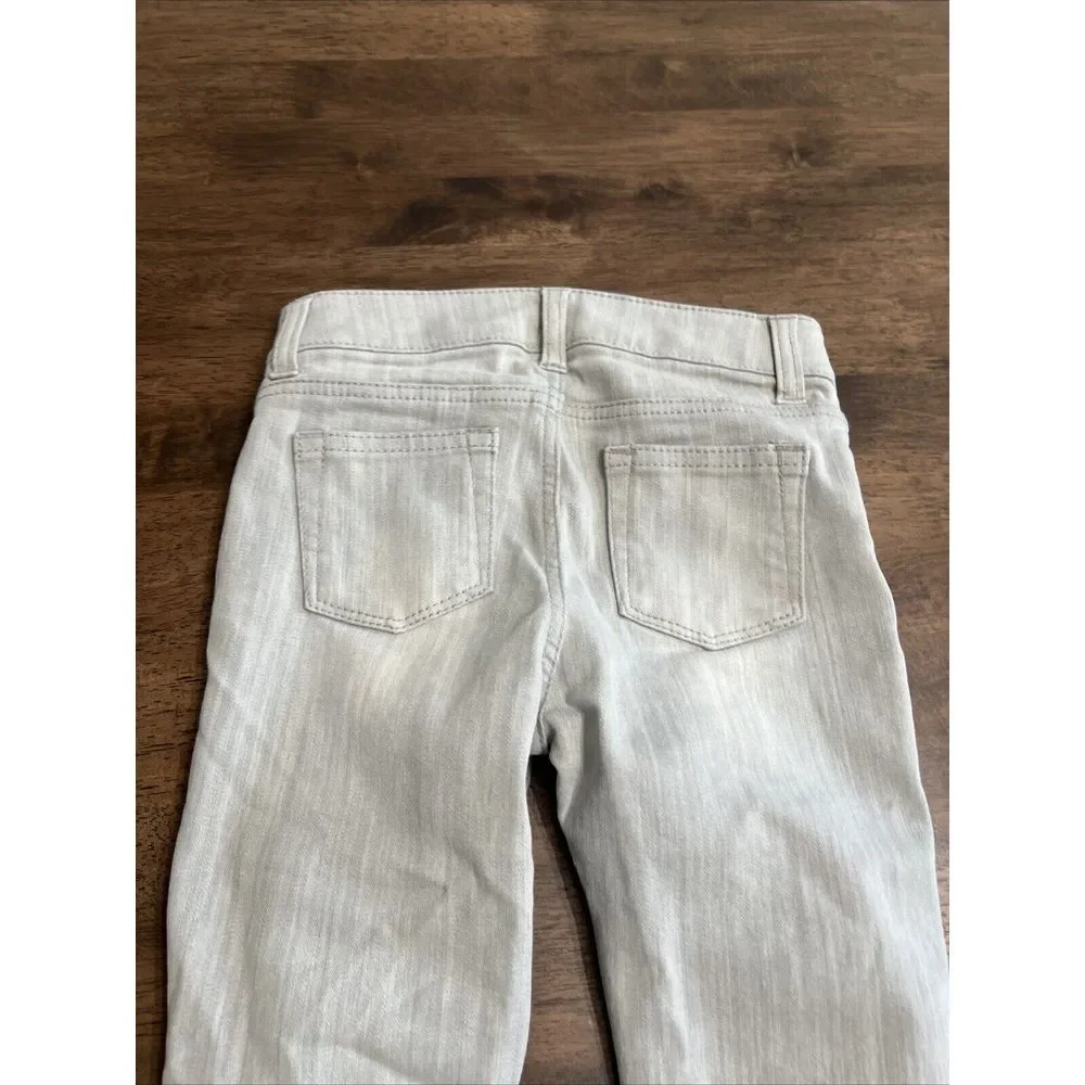 Janie & Jack Gray Denim Jeans Sz 5 Adjustable Waist Skinny - Picture 4 of 9